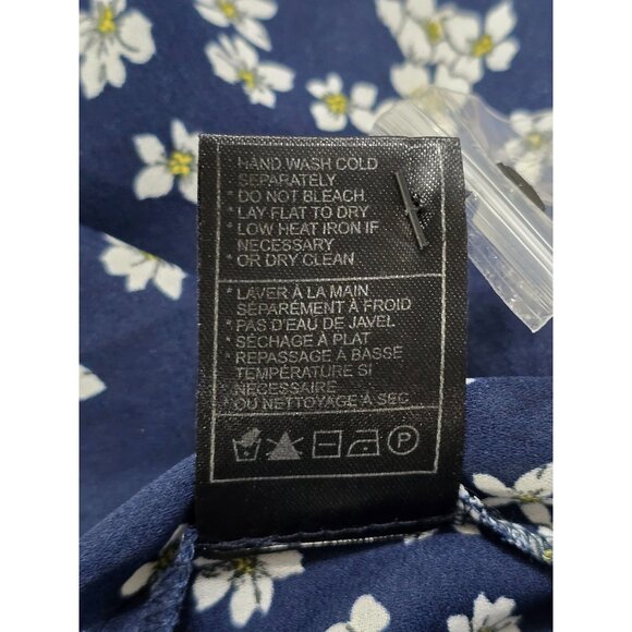 Bb Dakota By Steve Madden XS Navy Floral Maxi Dress 100% Polyester Short‎ Sleeve - Picture 4 of 8